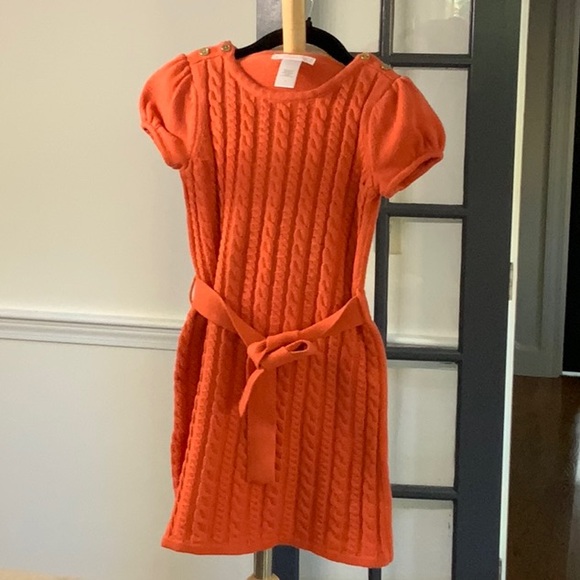 Janie and Jack Other - 4T Janie and Jack Pink Label Sweater Dress Cable Knit Front Tie at Waist
